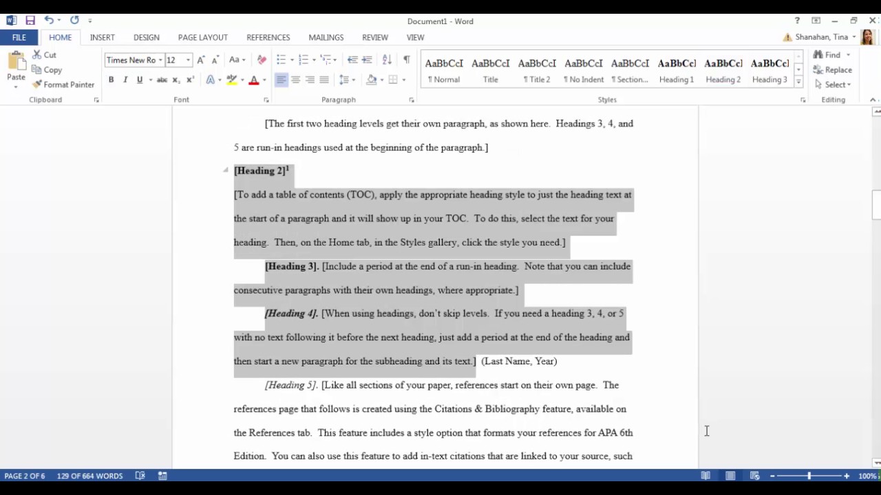 How to format an apa style title page (ms word for mac
